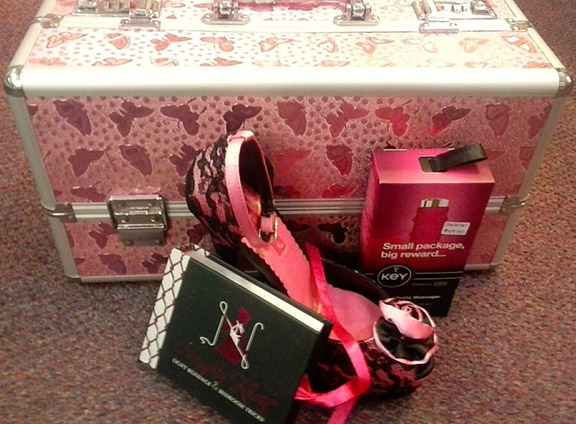 Pink Box and Shoes with Fishnet